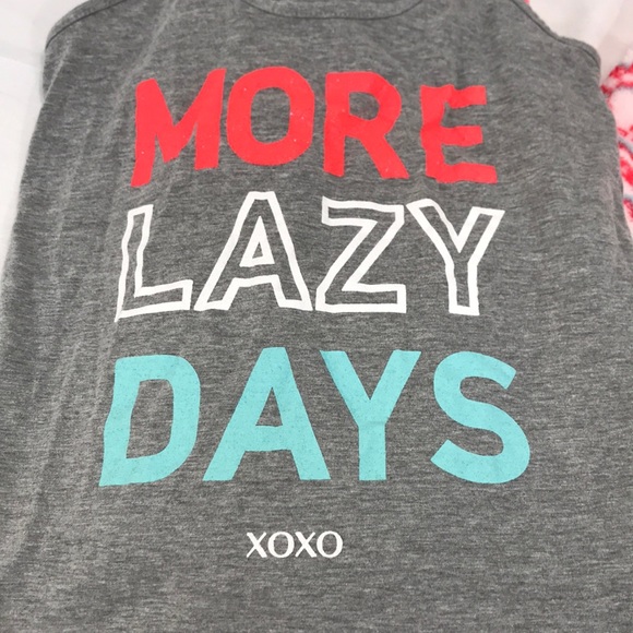 XOXO Snowflake More Lazy Days PJs Red White Size Medium - Picture 2 of 7